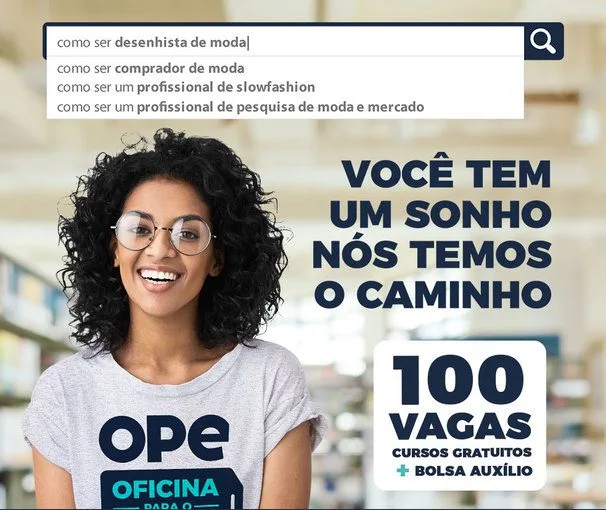 CURSO DE MODA – INSCRIÇÕES ABERTAS