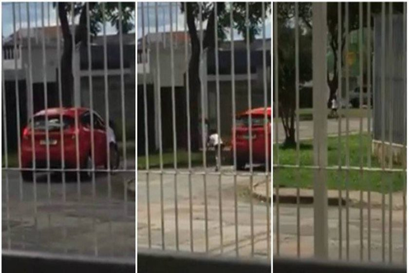 Forte demais!!! Menina é filmada implorando para a mãe não deixá-la sozinha na rua