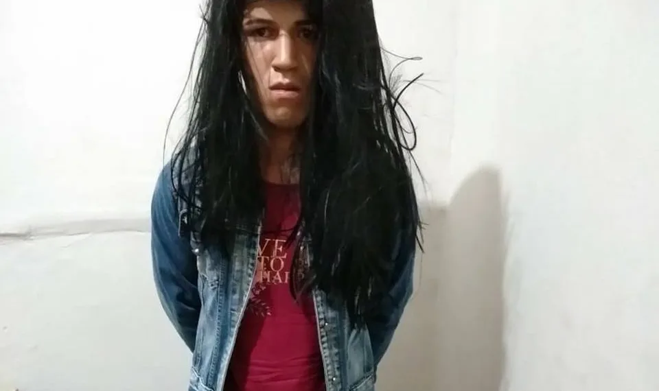 PRESO É FLAGRADO TENTANDO FUGIR DISFARÇADO DE MULHER
