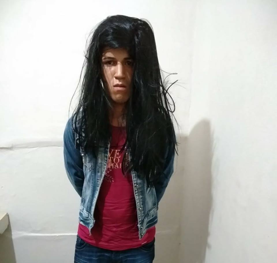 PRESO É FLAGRADO TENTANDO FUGIR DISFARÇADO DE MULHER