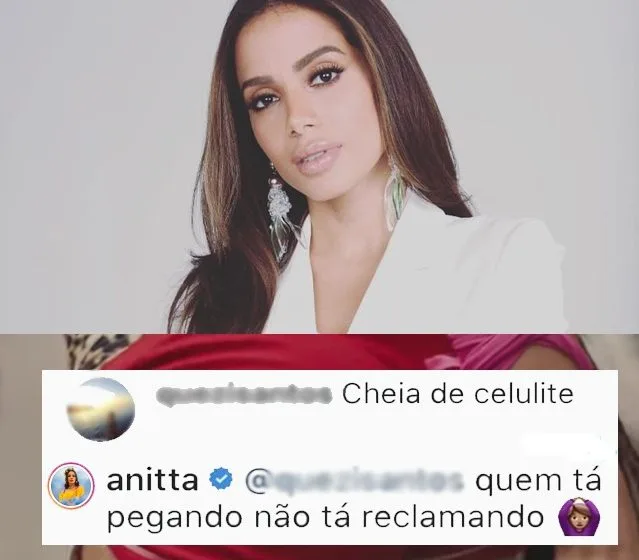 Seguidora criticou celulites de Anitta e recebeu resposta da cantora