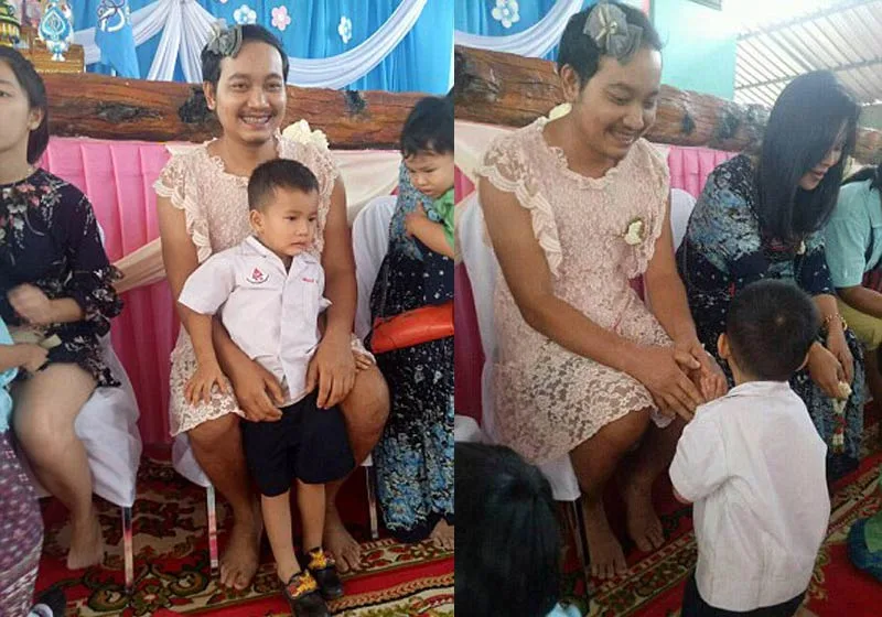 Pai se veste de mulher no Dia das Mães pra filhos não serem excluídos