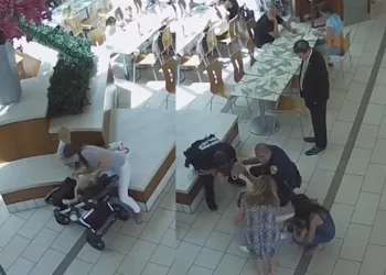 Policial salva bebê sufocada com nugget em shopping: assista!