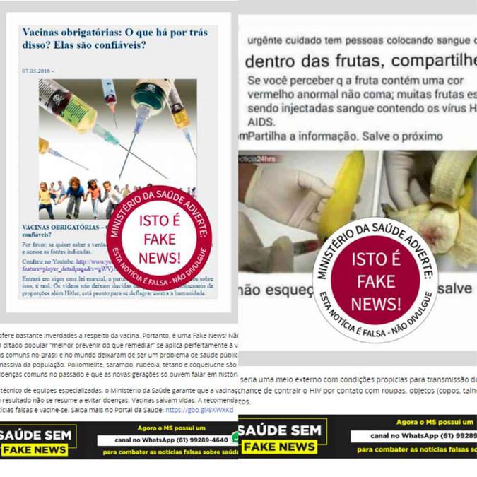 Publicaçőes ganham selos segundo a veracidade. 'É uma questăo de saúde pública', diz coordenadora (foto: Portal Ministério da Saúde/Reproduçăo )