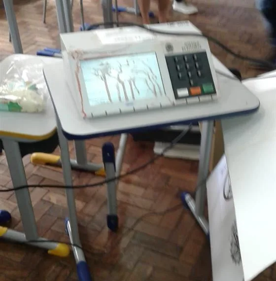 Mulher grita ‘Lula Livre’, passa absorvente e danifica urna