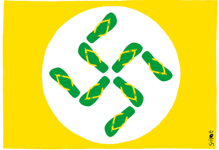 Jornal holandês publica charge de bandeira brasileira com suástica