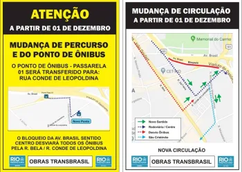ITINERÁRIOS DE ÔNIBUS SÃO ALTERADOS DEVIDO A OBRAS DO BRT NA AVENIDA BRASIL