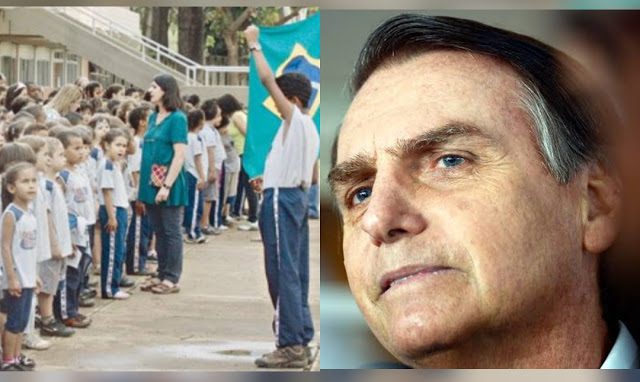BOLSONARO QUER A VOLTA DE RITUAL CÍVICO NAS ESCOLAS