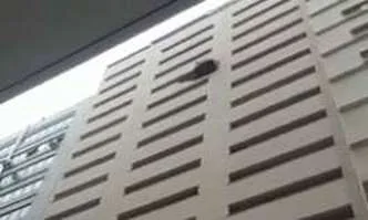 VÍDEO: carro bate em muro de estacionamento e quase cai do 14° andar