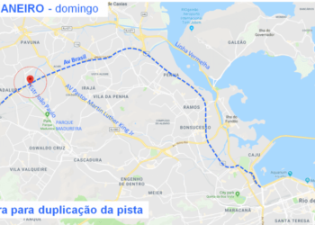 Trechos da Avenida Brasil são interditados a partir deste domingo