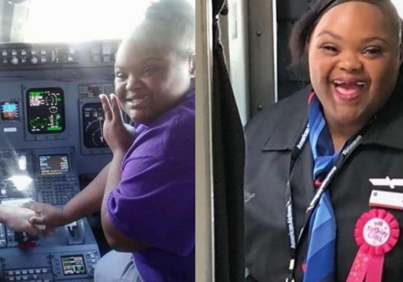Menina  com Sindrome de Down  realiza sonho de ser comissária de bordo
