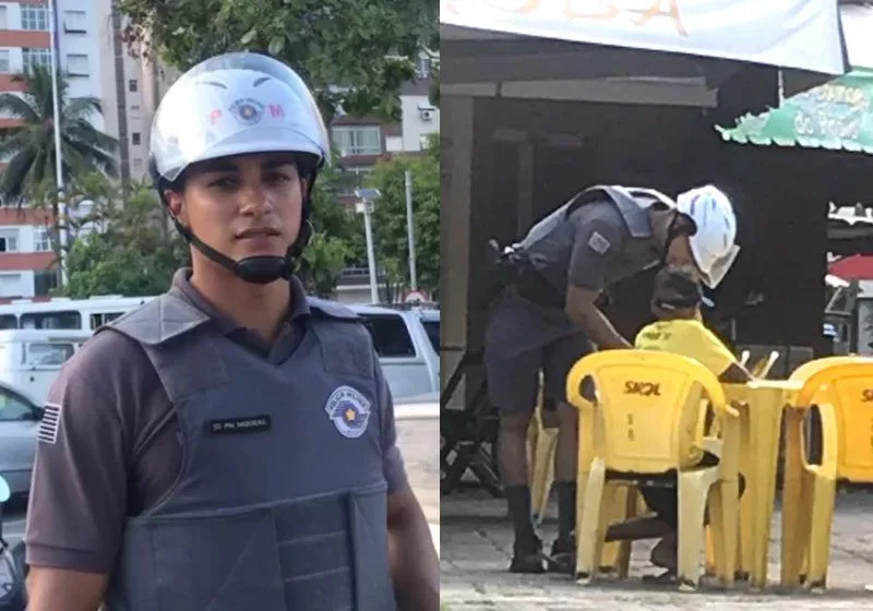 PM paga lanche a menino do semáforo e emociona a web