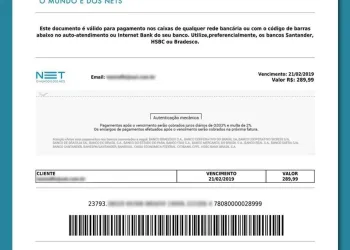 Recebeu o boleto para pagar sua mensalidade da NET? CUIDADO. Ele pode ser falso.
