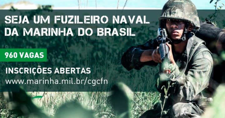 Marinha abre 960 vagas para o Curso de Formação de Soldados Fuzileiros Navais