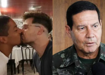 Casal gay se beija em frente ao General Mourão para ver reação do vice-presidente