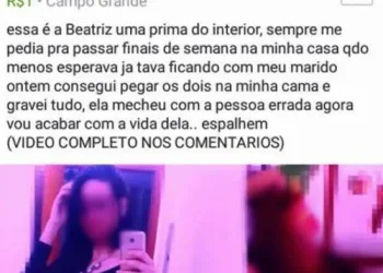 Esposa flagra prima do interior na cama com seu marido e posta no Facebook