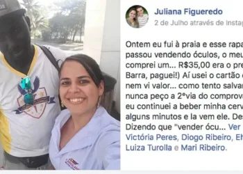 Mulher comprou óculos na praia por R$35 sem perceber que na realidade pagou R$350