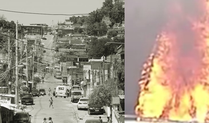 Fogo em comunidade no RJ deixa população em pânico