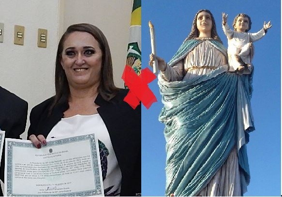 Prefeita evangélica chama Nossa Senhora de amaldiçoada e diz que santa é culpada por falência do município