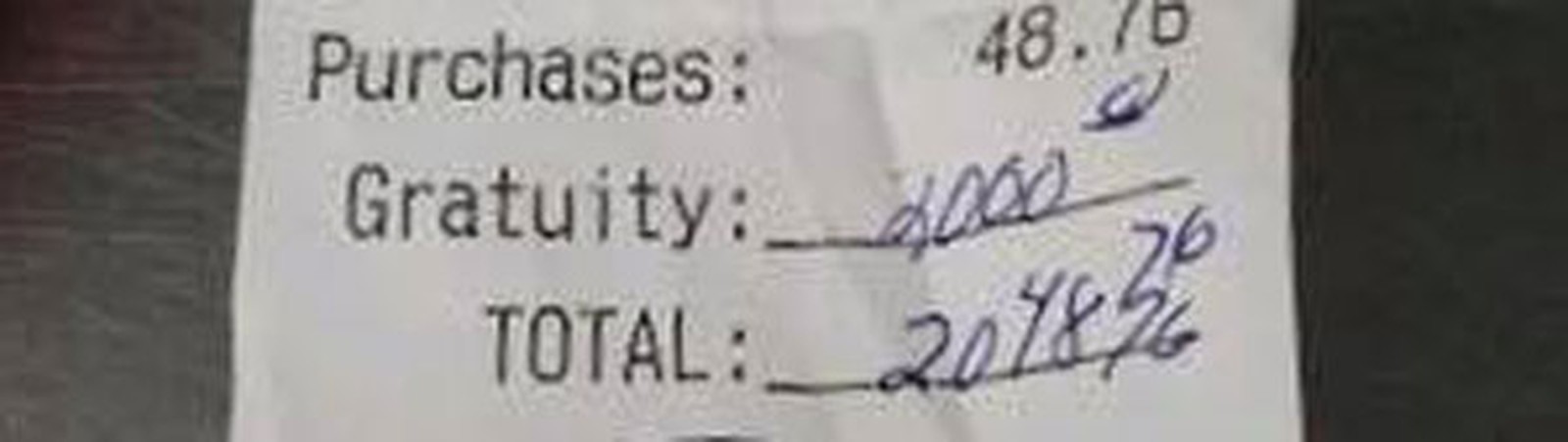 Já pensou ganhar uma gorjeta de US$ 2mil dólares?