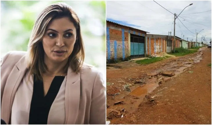 Avó da primeira-dama Michelle Bolsonaro mora em favela com esgoto a céu aberto
