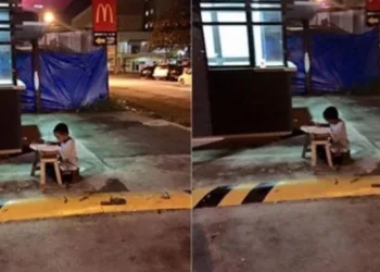 Emocionante: menino morador de rua, usa luz do McDonald’s para fazer lição de casa