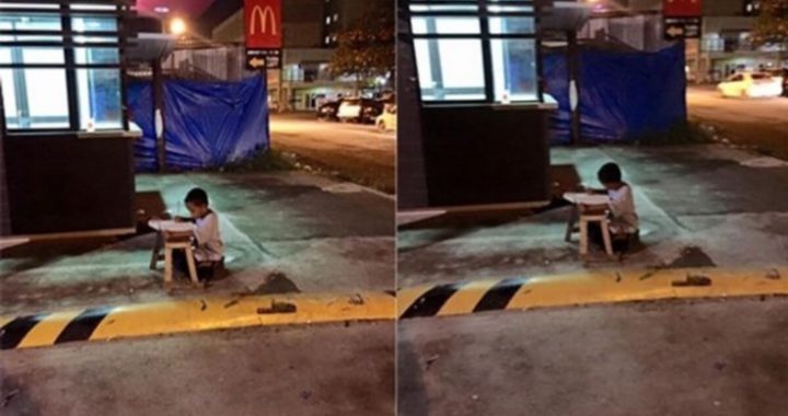 Emocionante: menino morador de rua, usa luz do McDonald’s para fazer lição de casa