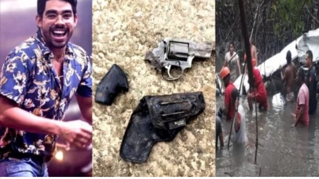 Arma foi encontrada nos destroços em avião de Gabriel diniz