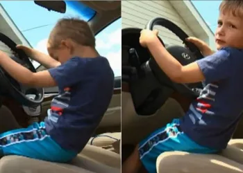 Menino de 4 anos pega carro do avô escondido e dirige até loja de doce