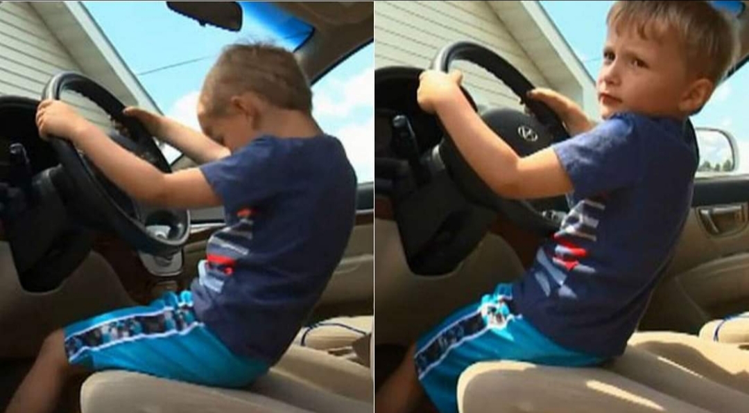 Menino de 4 anos pega carro do avô escondido e dirige até loja de doce