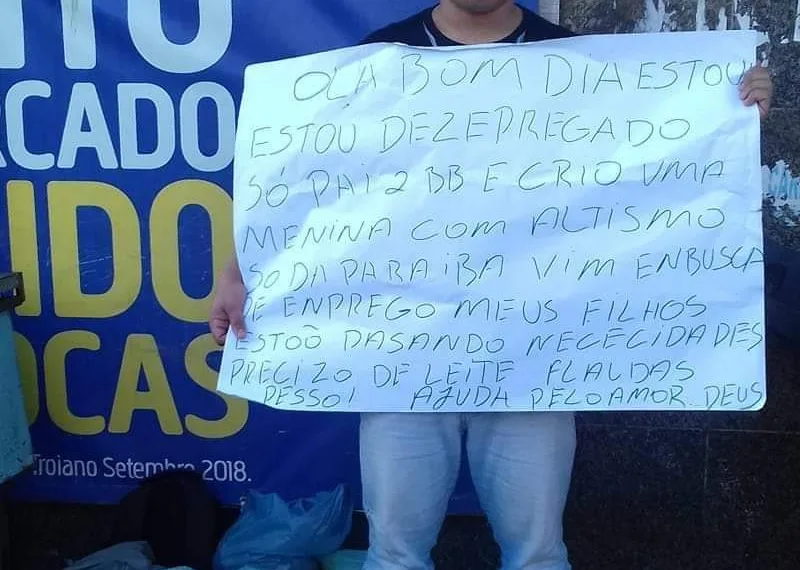 PAI DESESPERADO QUERENDO ALIMENTAR SUA FAMÍLIA – COMPARTILHEM