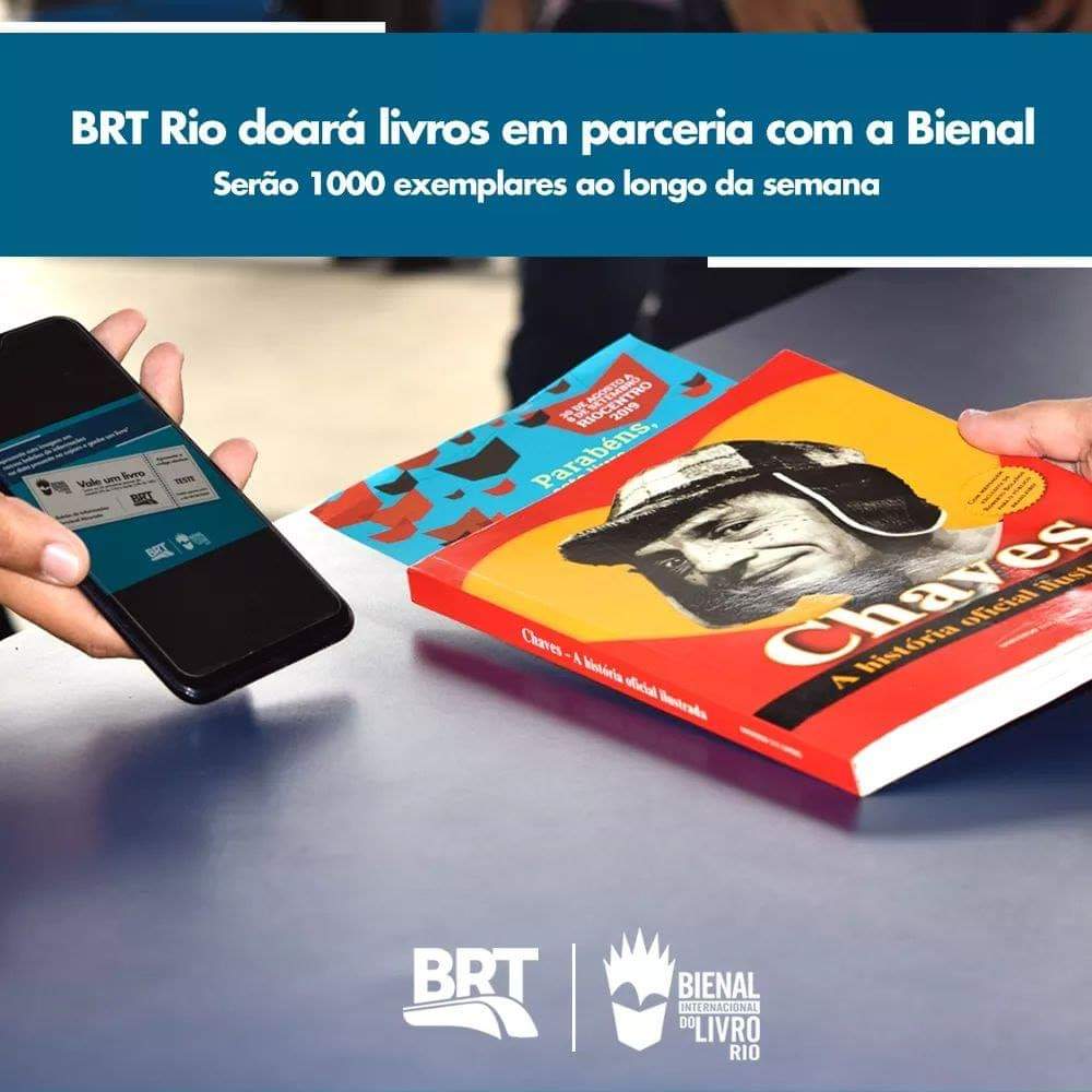 BRT RIO DOARÁ LIVROS EM PARCERIA COM A BIENAL – SERÃO 1000 EXEMPLARES AO LONGO DA SEMANA
