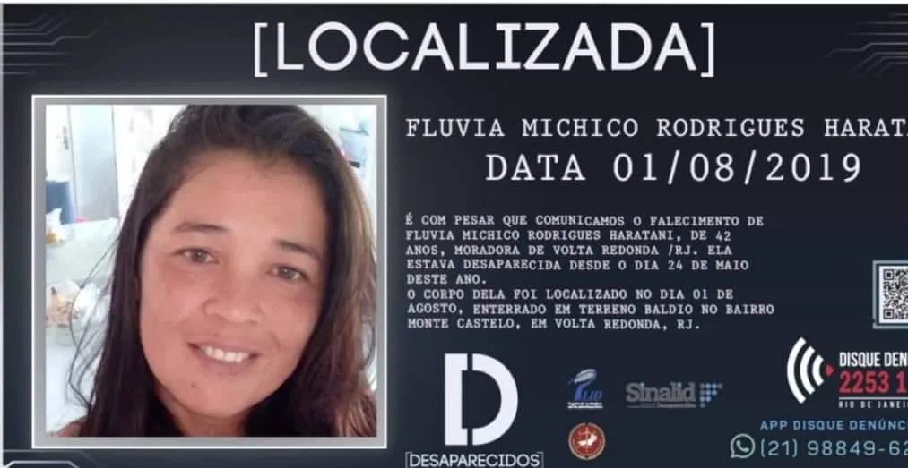 Mulher desaparecida no RJ  é encontrada morta
