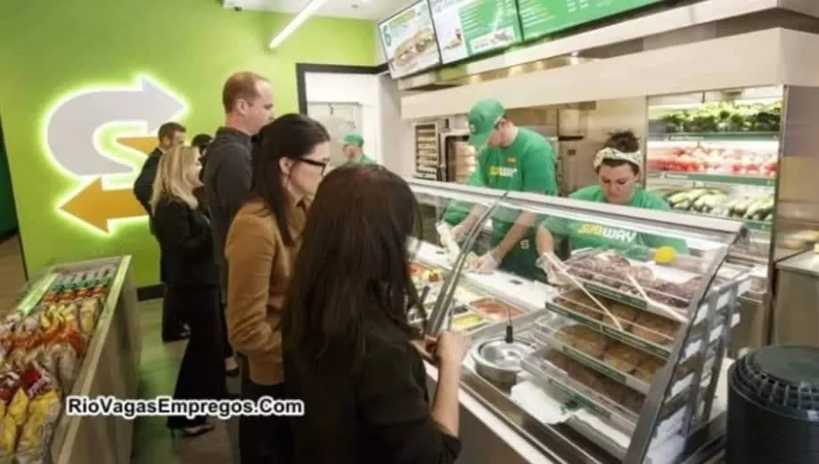 Subway vagas para Atendente de Lanchonete – R$ 1.000,00 – Não precisa ter Experiencia – Rio de janeiro