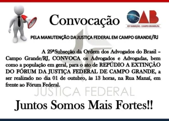 MANIFESTAÇÃO EM CAMPO GRANDE AMANHÃ!!