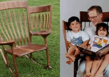 Pai constrói cadeira especial para contar histórias para os três filhos