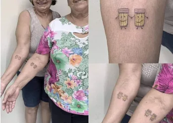 Senhorinhas tatuam copinhos de cerveja para celebrar 30 anos de amizade