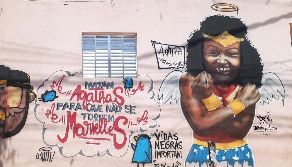 Cidade de SP ganha grafite em homenagem à Ágatha, criança assassinada no Rio