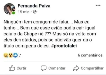 MORADORA DE CAMPO GRANDE FAZ POST DESEJANDO A MORTE DOS JOGADORES DO FLAMENGO