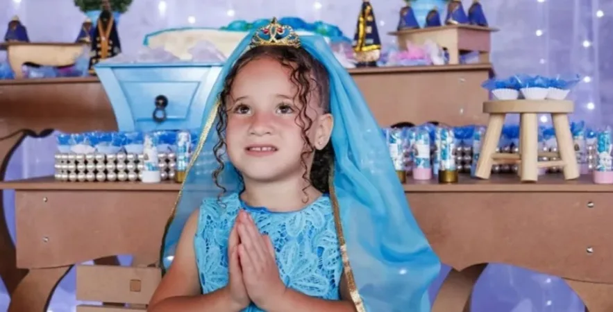 Menina de 5 anos vence tumor e pede festa de aniversário com tema de Nossa Senhora Aparecida