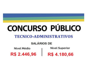 Aberto Concurso Público para níveis médio e superior. Salários até R$ 4.180,66