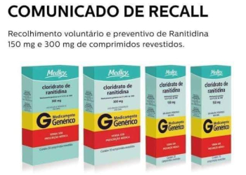 LABORATÓRIOS RECOLHEM LOTES DE RANITIDINA APÓS DETECTAREM SUBSTÂNCIA CANCERÍGENA