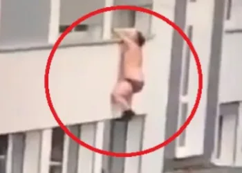 Vídeo flagra amante fugindo de cueca por janela de apartamento