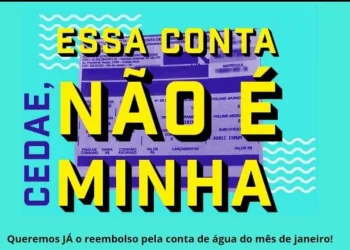 ONG Meu Rio cria campanha para que Cedae devolva valor da conta de janeiro aos consumidores