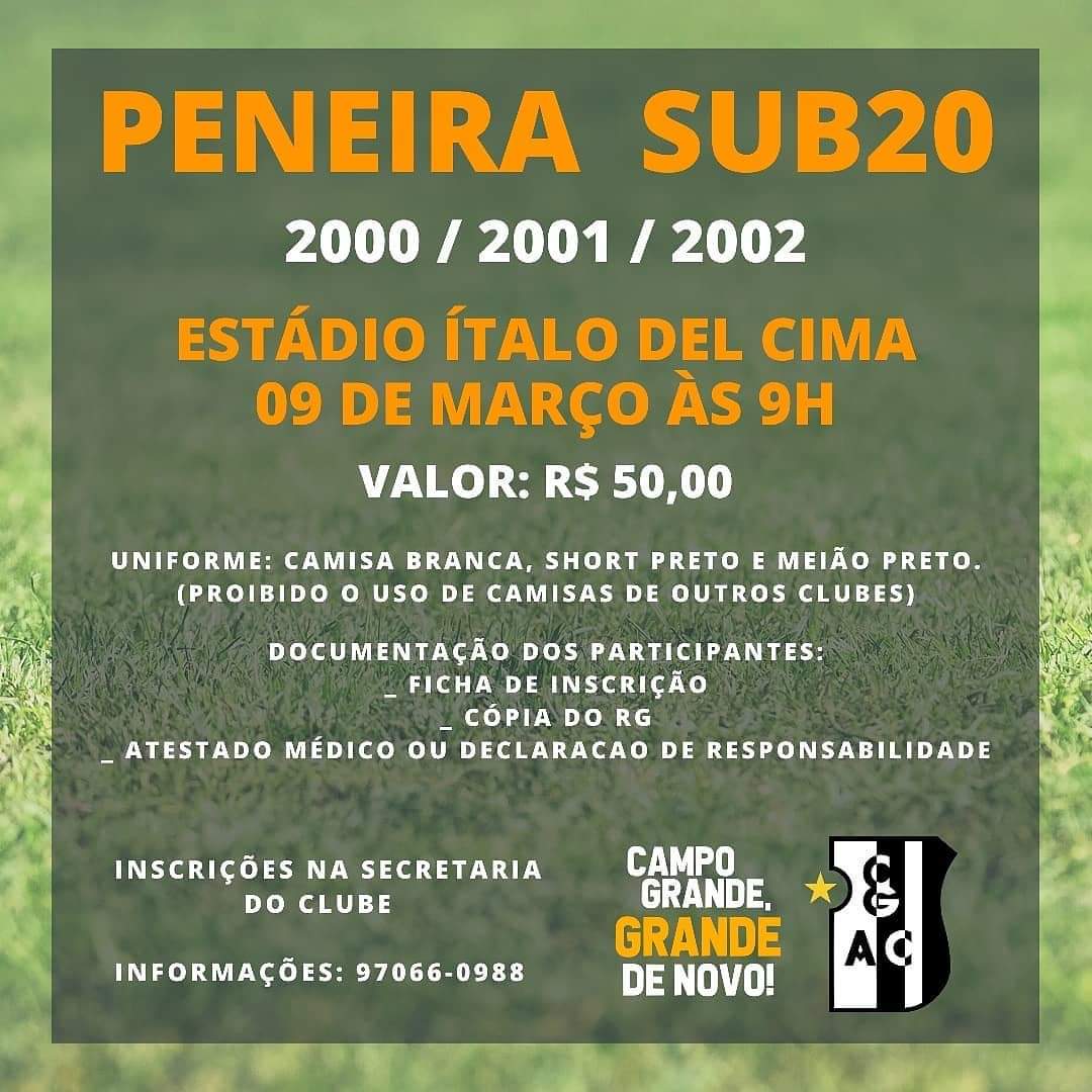 PENEIRA SUB20 DO CAMPO GRANDE A.C. no ITALO del CIMA!! (2002/2001/2000)