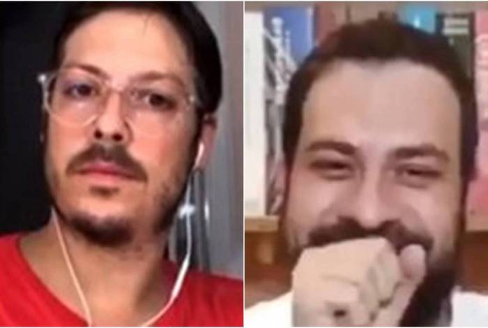 Mulher de Fábio Porchat aparece pelada em frente à câmera durante live com Boulos; vídeo