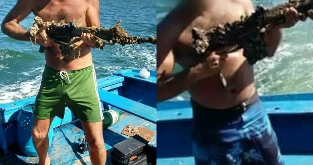 FUZIL ENCONTRADO POR PESCADORES NO MAR EM MANGARATIBA PODE SER DO EXÉRCITO PERDIDO EM 2018