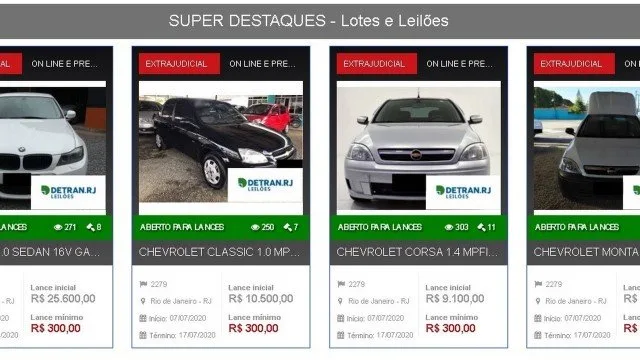 Após denúncias de golpes, Detran-RJ alerta sobre sites de falsos leilões de carros na internet