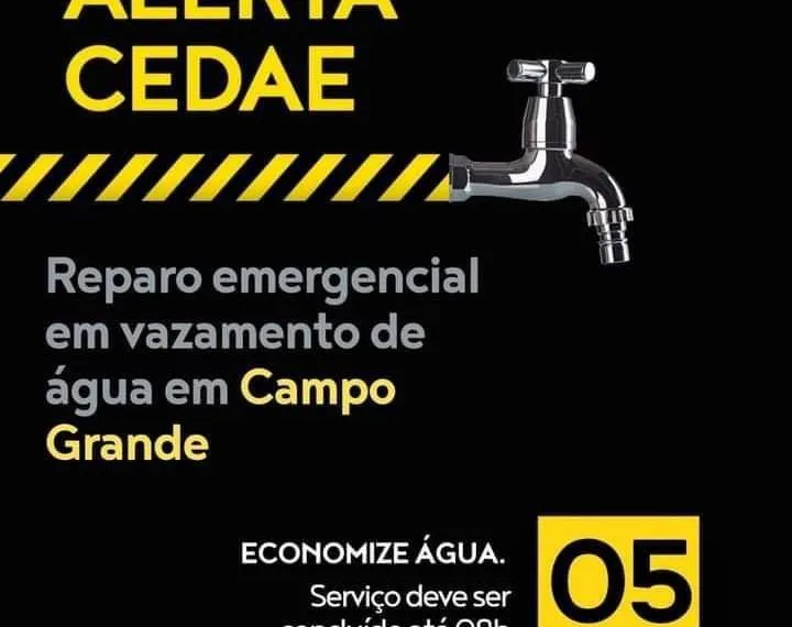 ATENÇÃO!! CAMPO GRANDE SEM ÁGUA NESSA QUARTA
