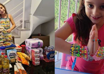 Menina de 6 anos confecciona e troca pulseiras por alimentos no RJ